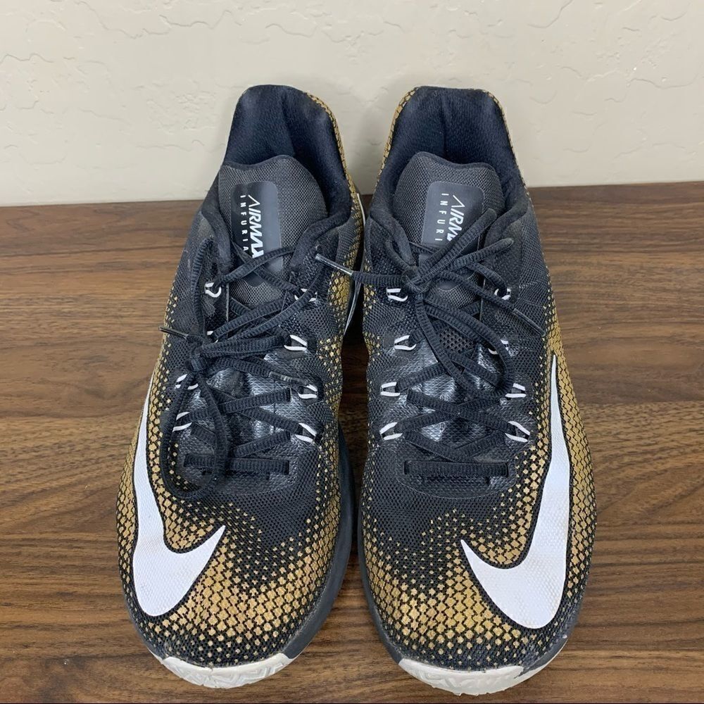 AIR MAX Infuriate Low Black White Metallic Gold